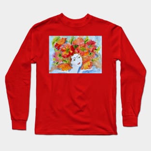 Poppy Queen Watercolor Painting Long Sleeve T-Shirt